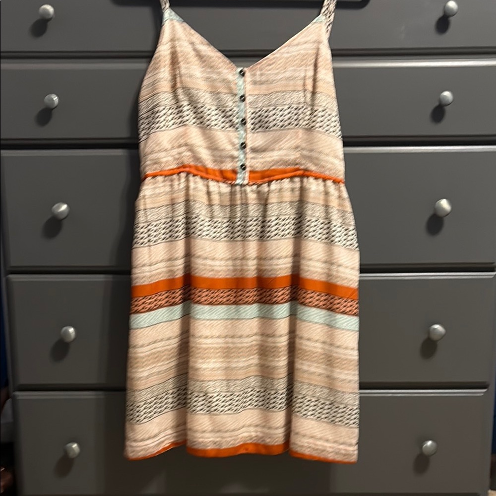 O'Neill Orange and Cream Sleeveless Sundress